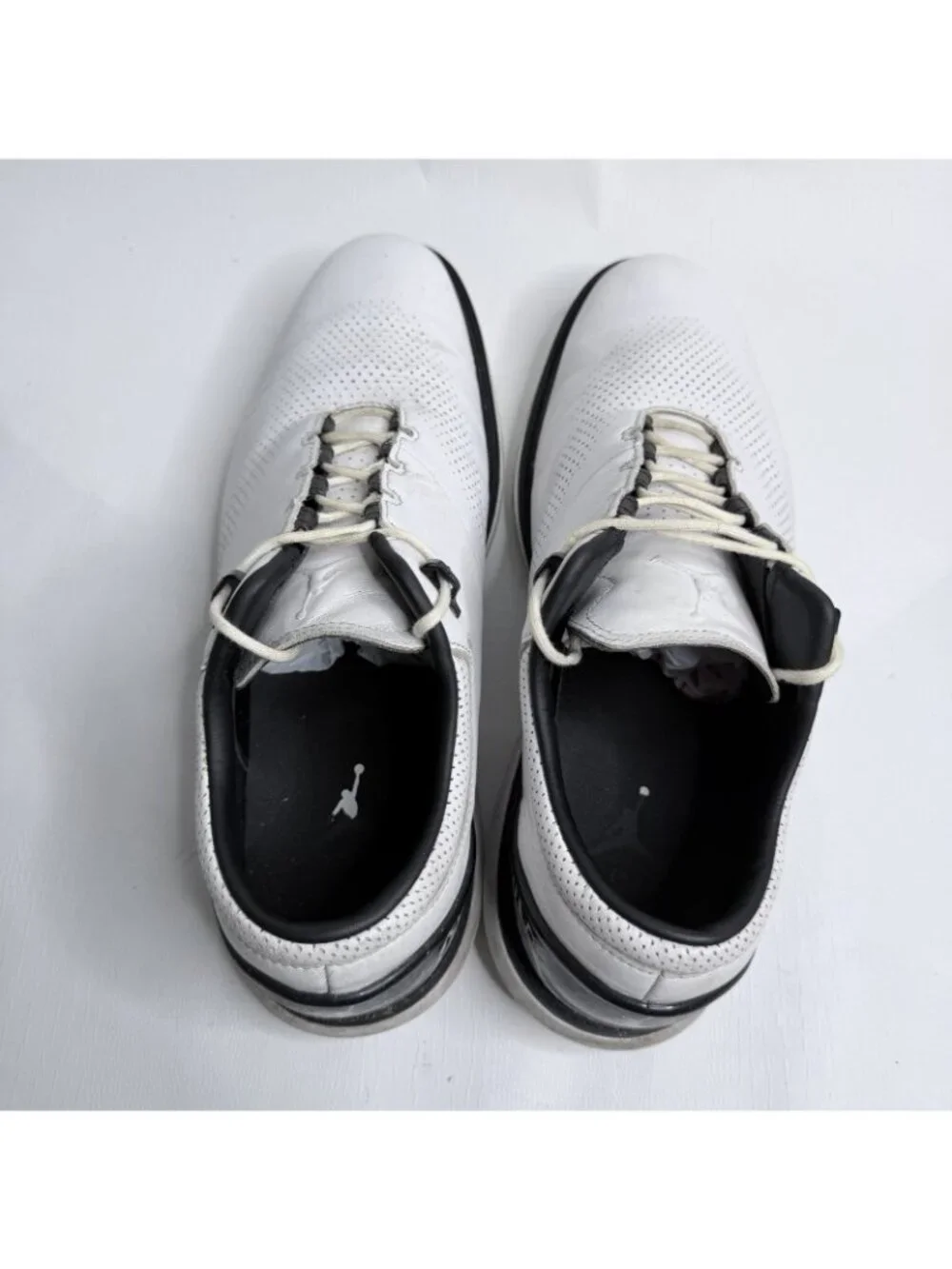 Jordan Flight Runner Golf Shoes Mens 13 White Black Elephant Print 795183-101